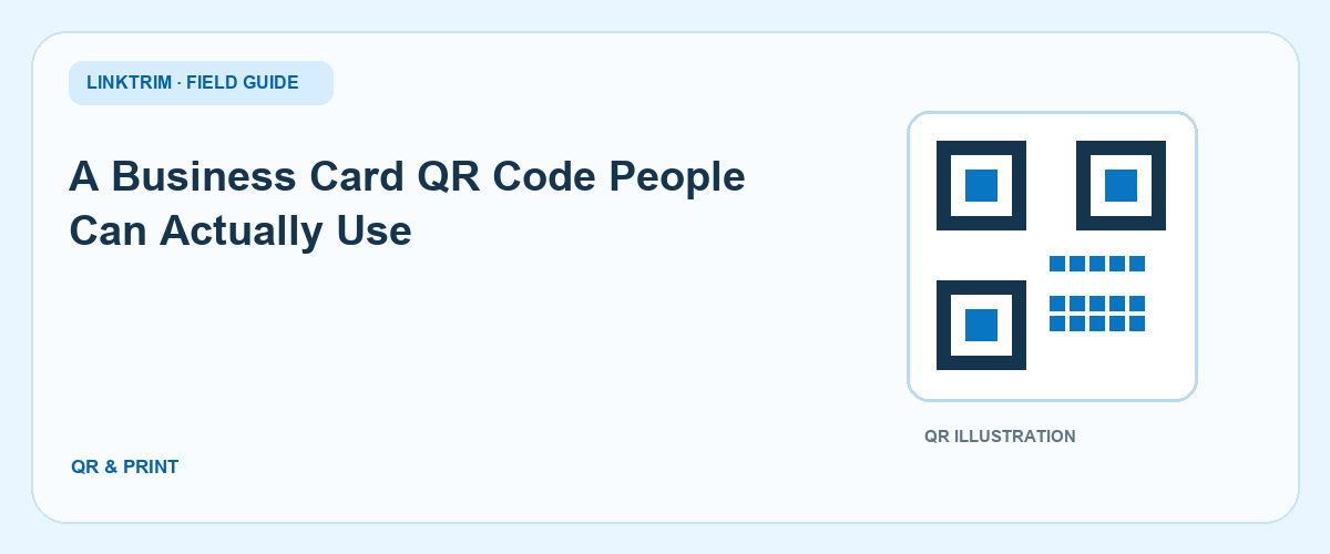 A Business Card QR Code People Can Actually Use