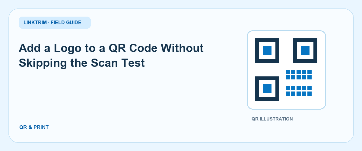 Add a Logo to a QR Code Without Skipping the Scan Test