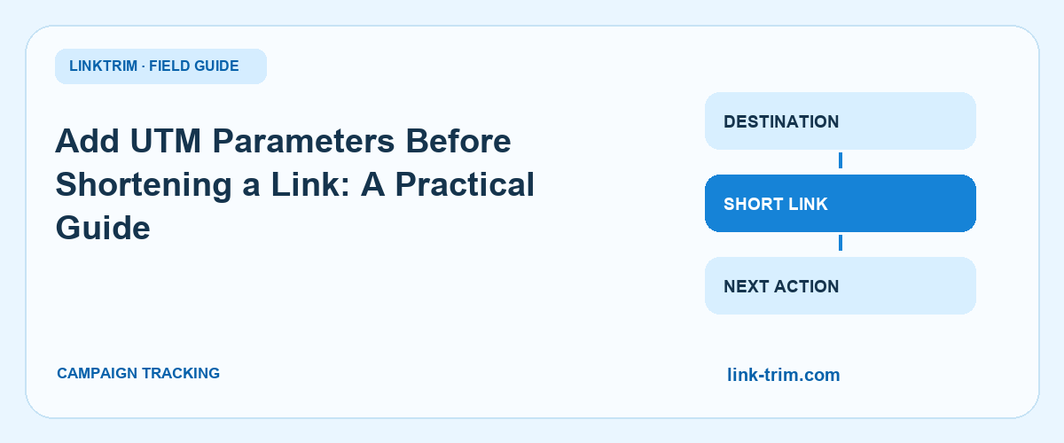 Add UTM Parameters Before Shortening a Link: A Practical Guide